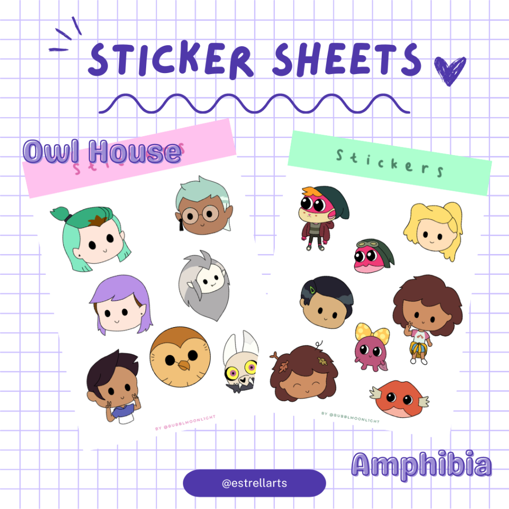 Jual Sticker sheets cartoon Amphibia and The Owl House (estrellarts ...