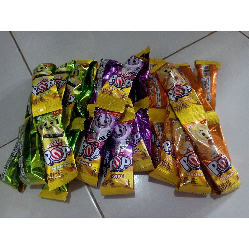 Jual permen blaster pop 1 renteng 12 sachet | Shopee Indonesia