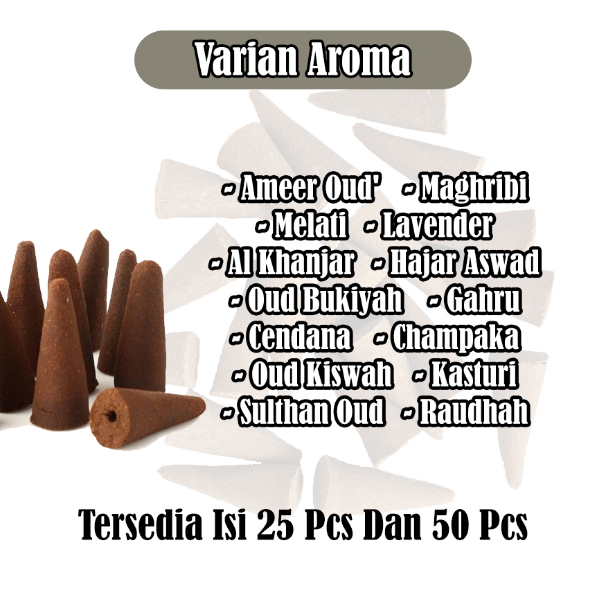 Jual Dupa Bukhur Kerucut Isi 50 pcs Buhur Kerucut Asap Bawah ...