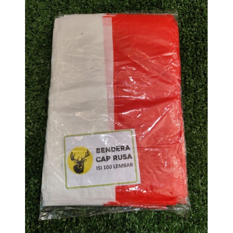 Bendera Plastik Merah Putih Bendera Plastik 100 Lembar Indonesia Hiasan 17 Agustus