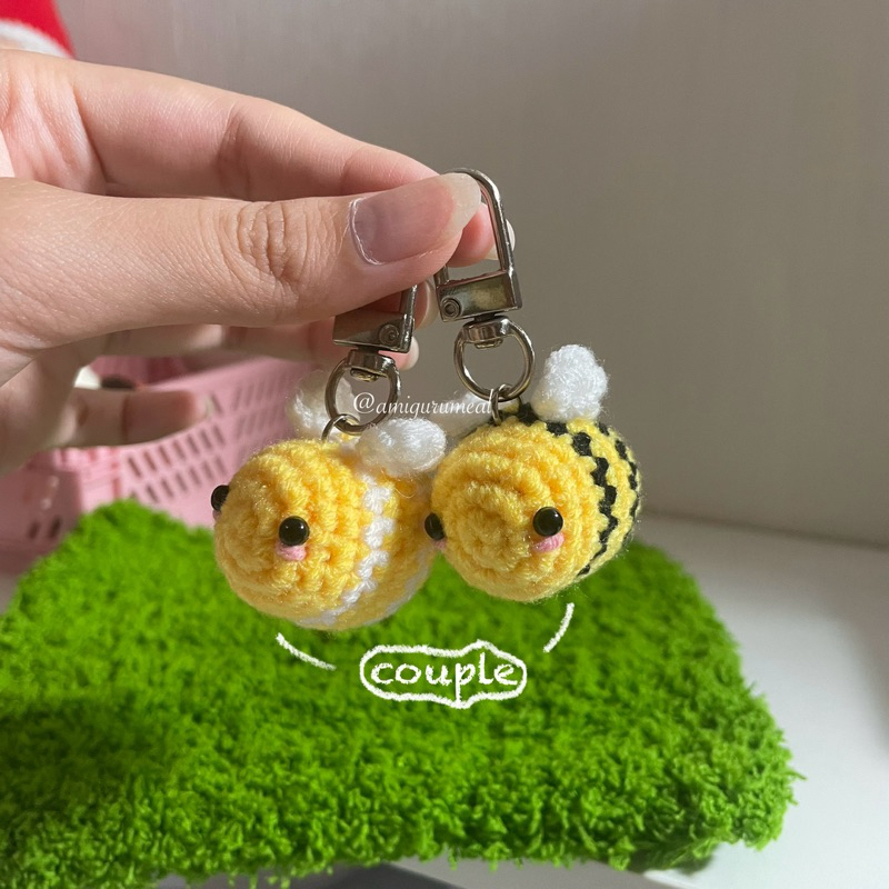 Jual Amigurumi Lebah Mini Keychain Crochet (Gantungan Kunci Boneka ...