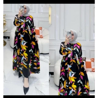 Gamis Zoya Bunga Premium Crinkel Airflow