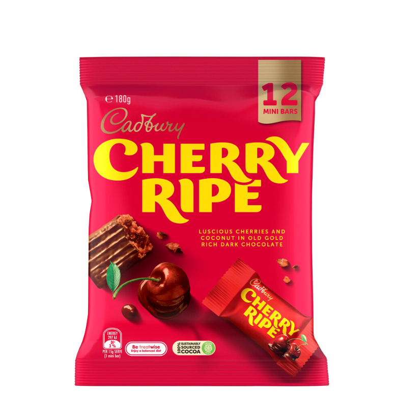 Jual Cadbury Cherry Ripe Chocolate Sharepack 12 Pack 180g | Shopee ...