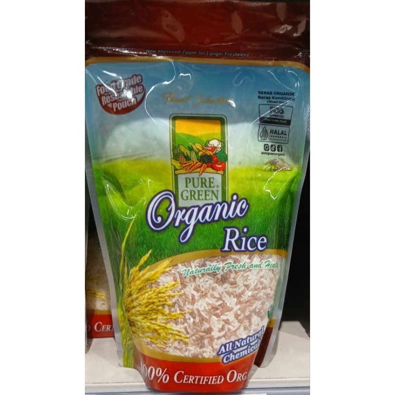 Jual Beras Organik Mix Rice PURE GREEN Beras Campur 1 kg - HK | Shopee ...