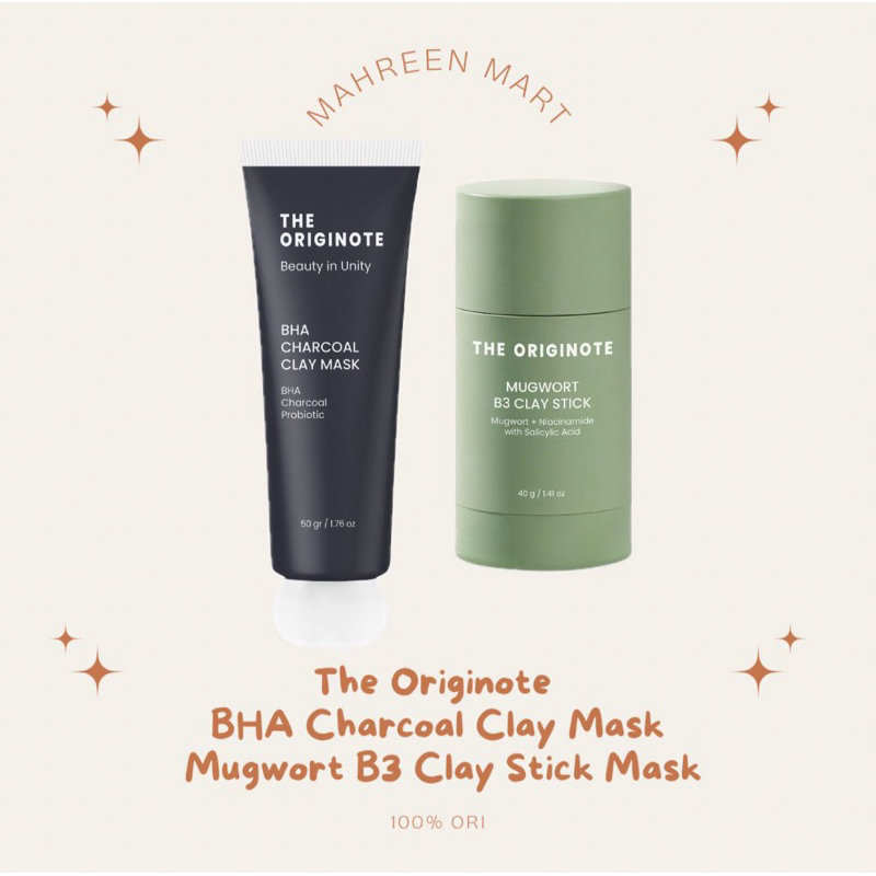Jual Masker Wajah The Originote - BHA Charcoal Clay Mask | Mugwort B3 ...