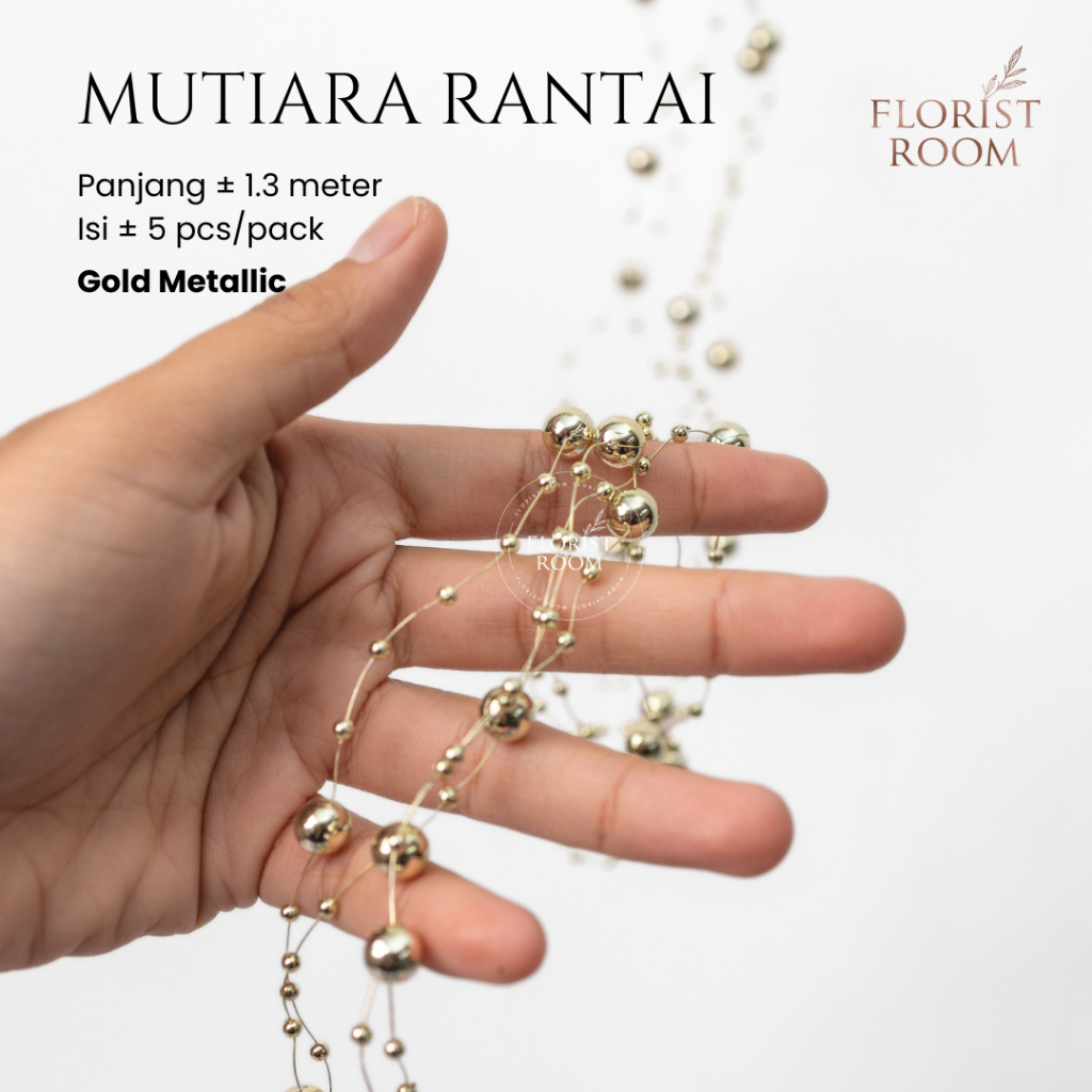 Jual Mutiara Rantai ±1.3meter isi ±5pcs/Pack - Dekorasi - Hiasan ...