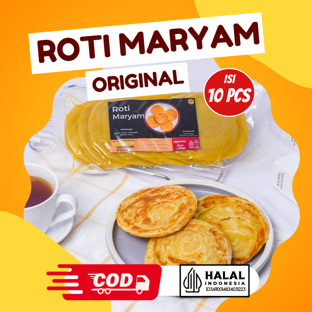 Jual Roti Maryam Original - ISI 10 PCS / Roti Cane / Roti Canai Frozen ...