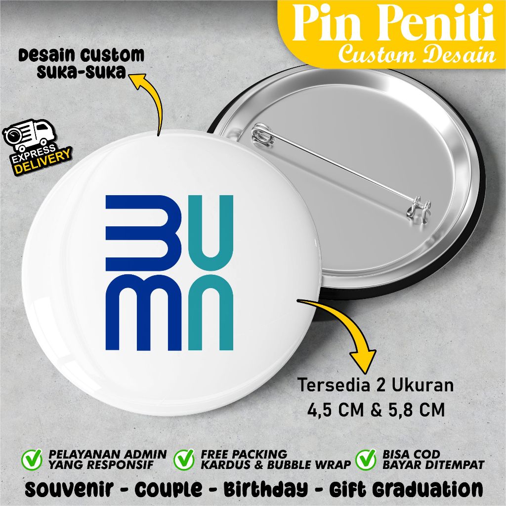 Jual Cetak Pin Peniti Bulat Custom Gambar | Pin Peniti Custom Design 44 ...