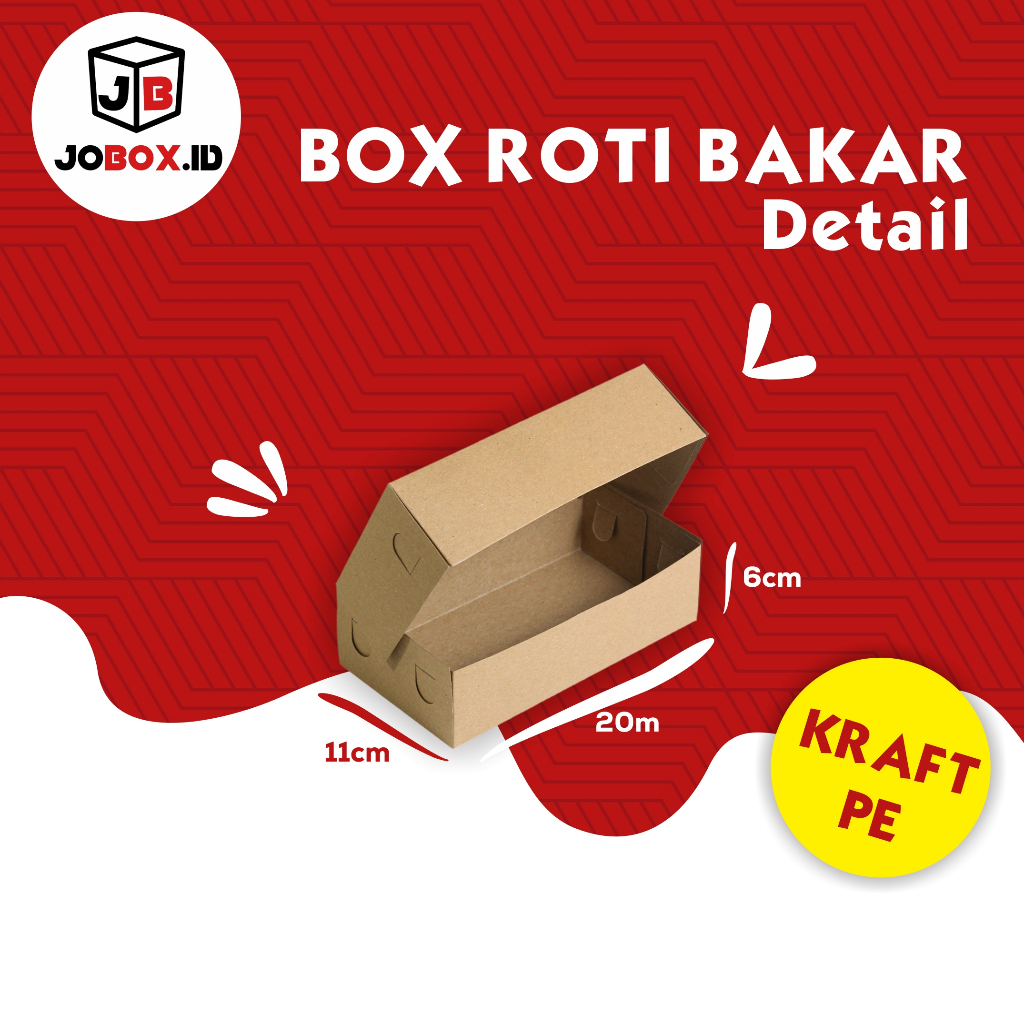 Jual Box Roti Bakar Kraft FULL LAMINASI 20x11x6 cm / Dus Roti Bakar ...