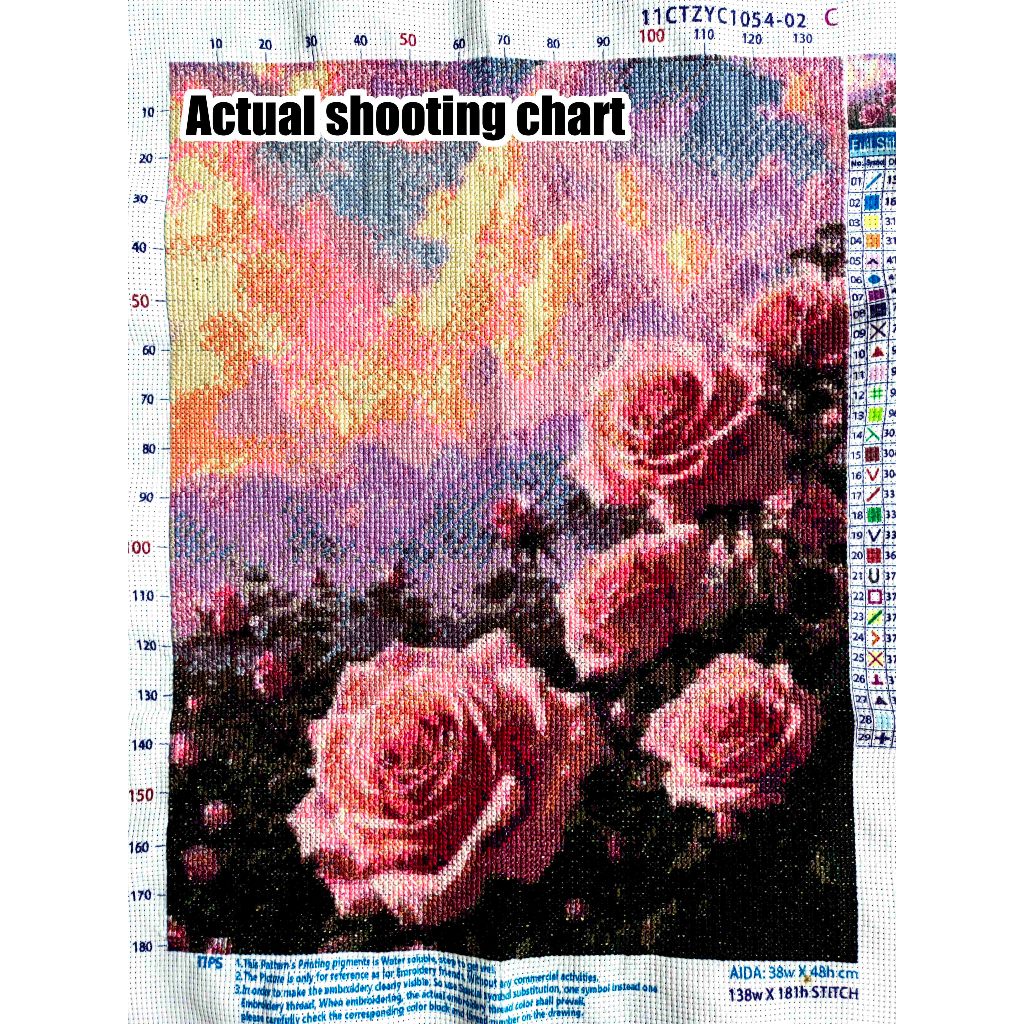 Cross stitch DIY Kerajinan tangan Punch Needle Setik Silang Starter Kit Pajangan Dekorasi Kamar Paket Sulam