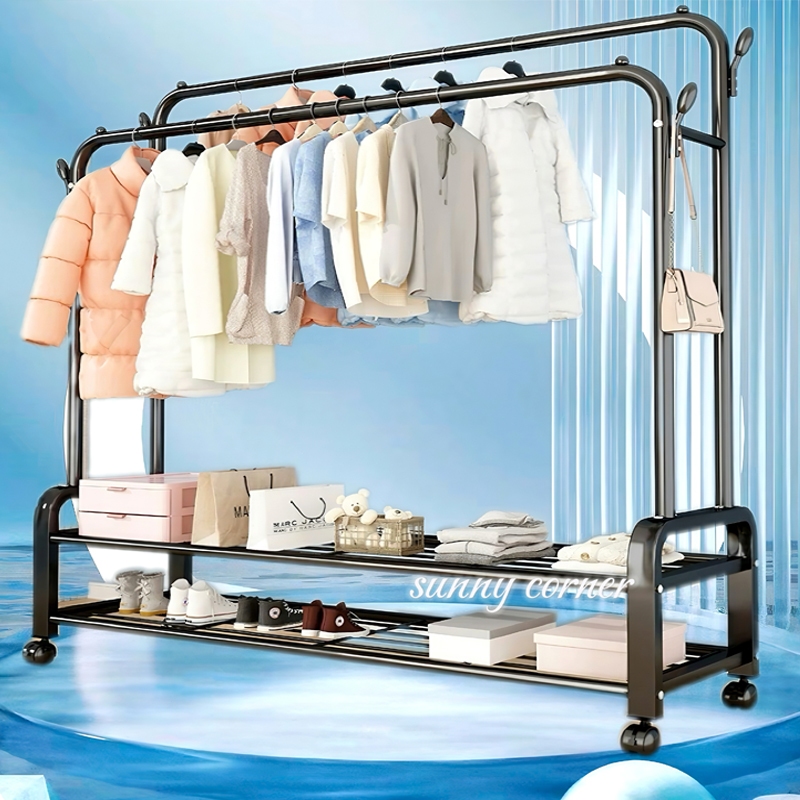 Jual Rak Baju Gantungan Baju Besi Stand Hanger Gawang Serbaguna Putih ...