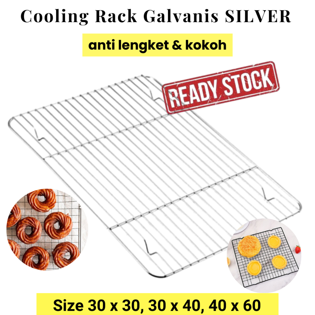 Jual Cooling Rack Galvanis 30x30cm 30x40cm 40x60cm | Rak Pendingin Kue ...