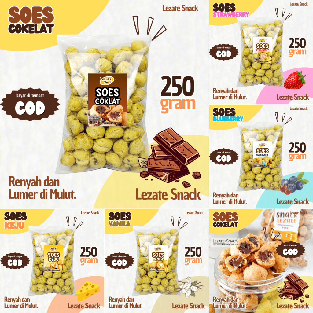 Jual Soes Coklat Kiloan 250gr Aneka Isian Rasa Keju Strawberry ...