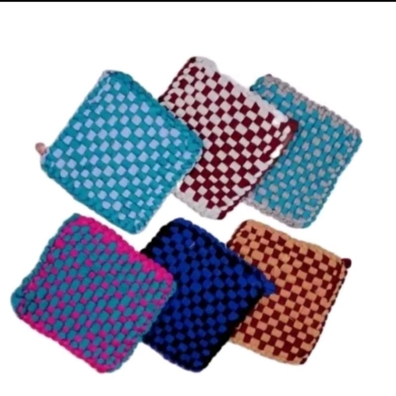 Jual Cempal Anti Panas Anyaman Anyam Rajut Tebal Kotak Tenun Kain Lap ...