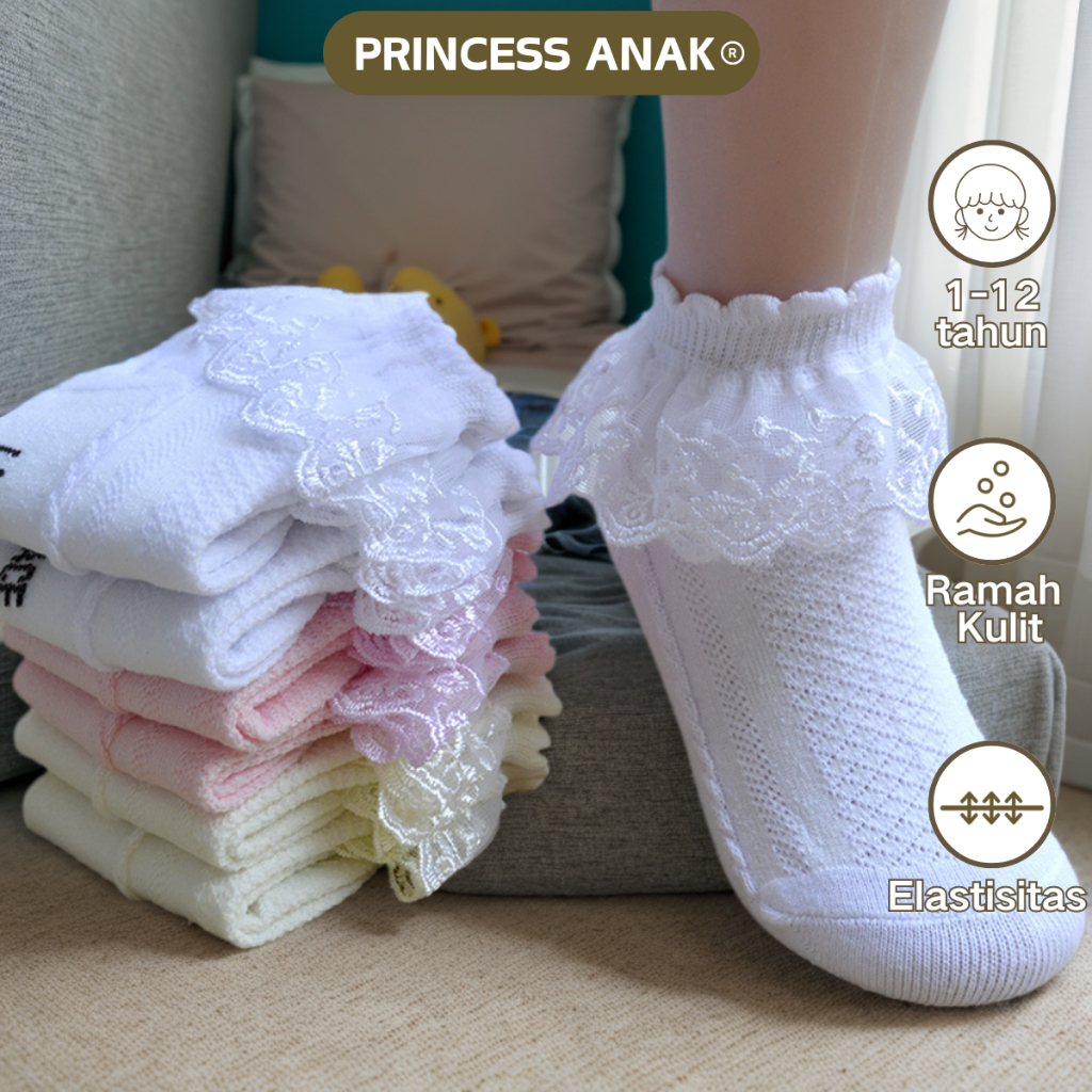 Jual [PRINCESS ANAK] 1-12 Tahun Kaos kaki renda anak Perempuan Ready ...