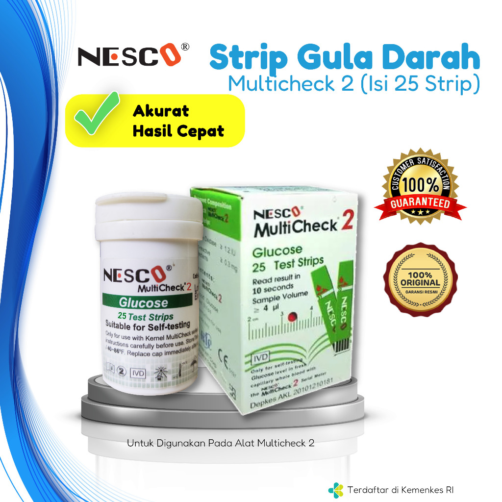 Jual NESCO All New Multicheck 2 Glucose Test Strip | Shopee Indonesia