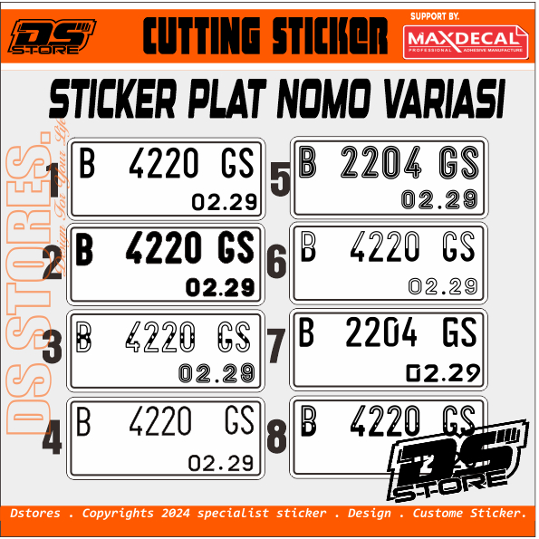 Jual STICKER PLAT NOMOR REFLEKTIVE STICKER PLAT NOMOR NYALA | Shopee ...
