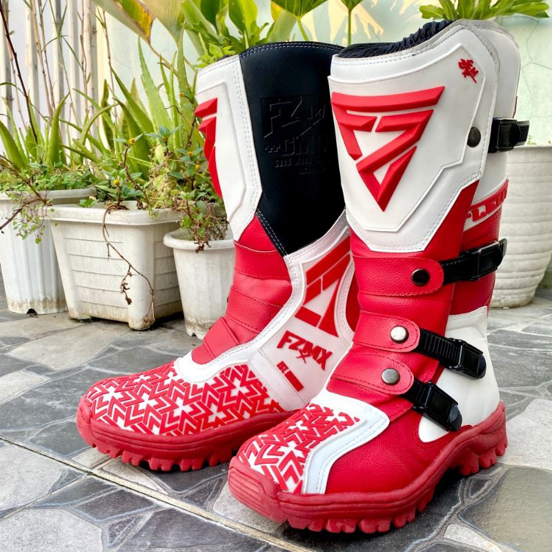 Jual SEPATU CROSS TRAIL MOTOCROSS ADV GASTRACK TRABAS -FLEUZ- RED WHITE ...