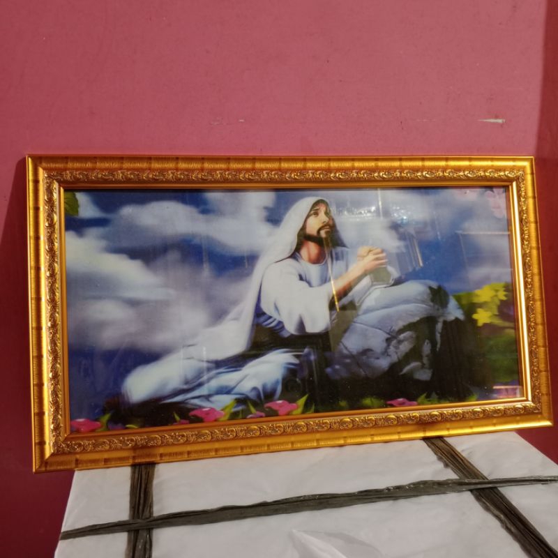 Jual pajangan dinding bingkai perjamuan kudus ukuran kecil / walldecor ...