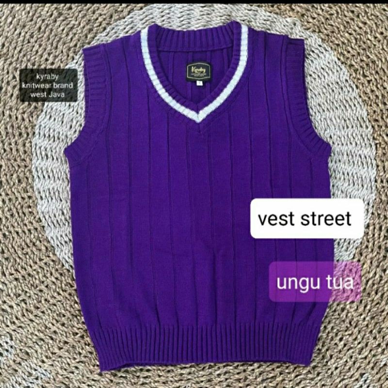 Jual VEST KNIT RAJUT/ROMPI RAJUT PREMIUM/ROMPI KOREAN STYLE UNGU TUA ...
