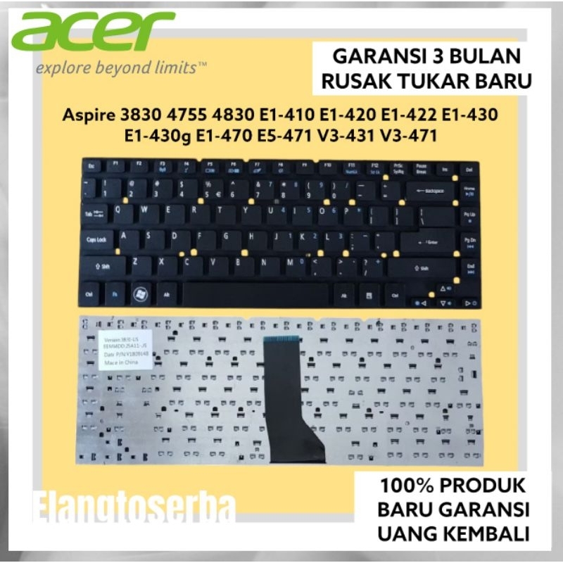 Clavier AZERTY Neuf Pour Acer Aspire E1-410, E1-422, E1-430, E1-470, Etc. - Fabriqué En France