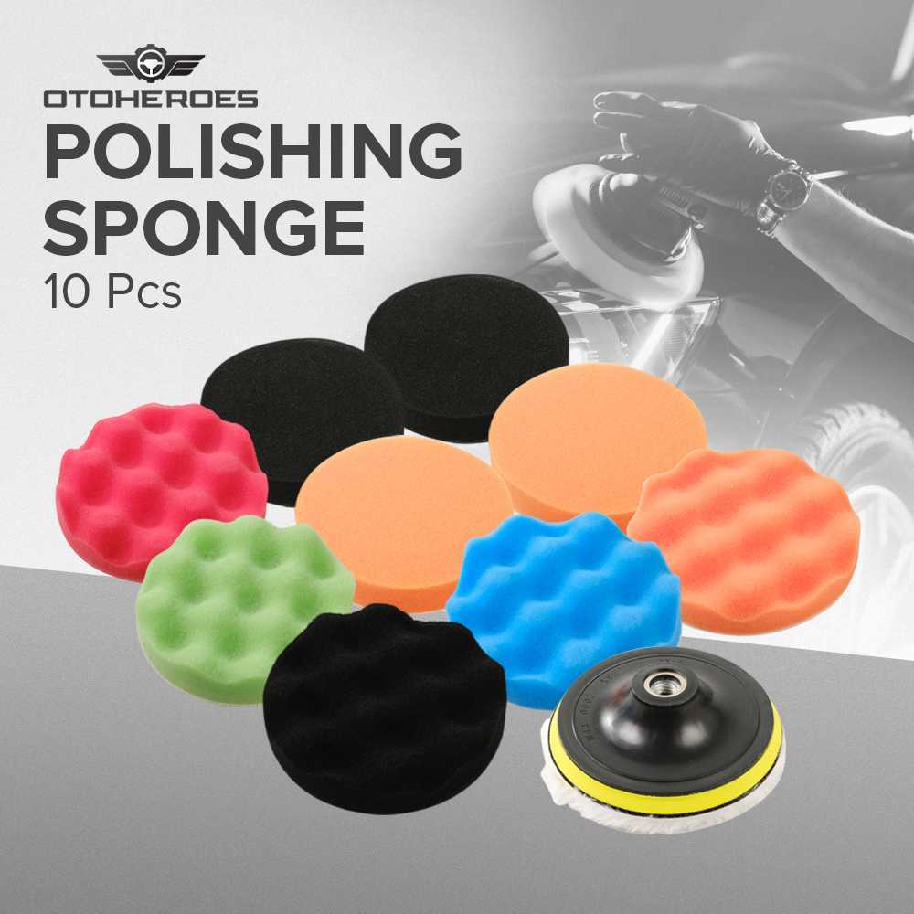 Jual 10 PCS Busa Alat Poles Motor Mobil 5 inch 10 Pcs Sponge Polishing ...