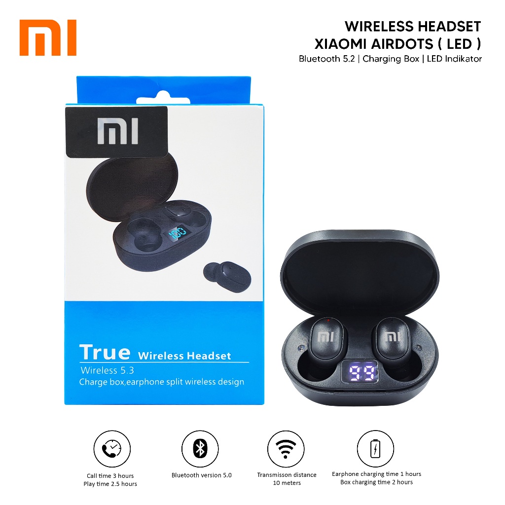 Airdots Handsfree Bluetooth 5,0 LED Earphone Earbuds Wireless Kualitas Bagus