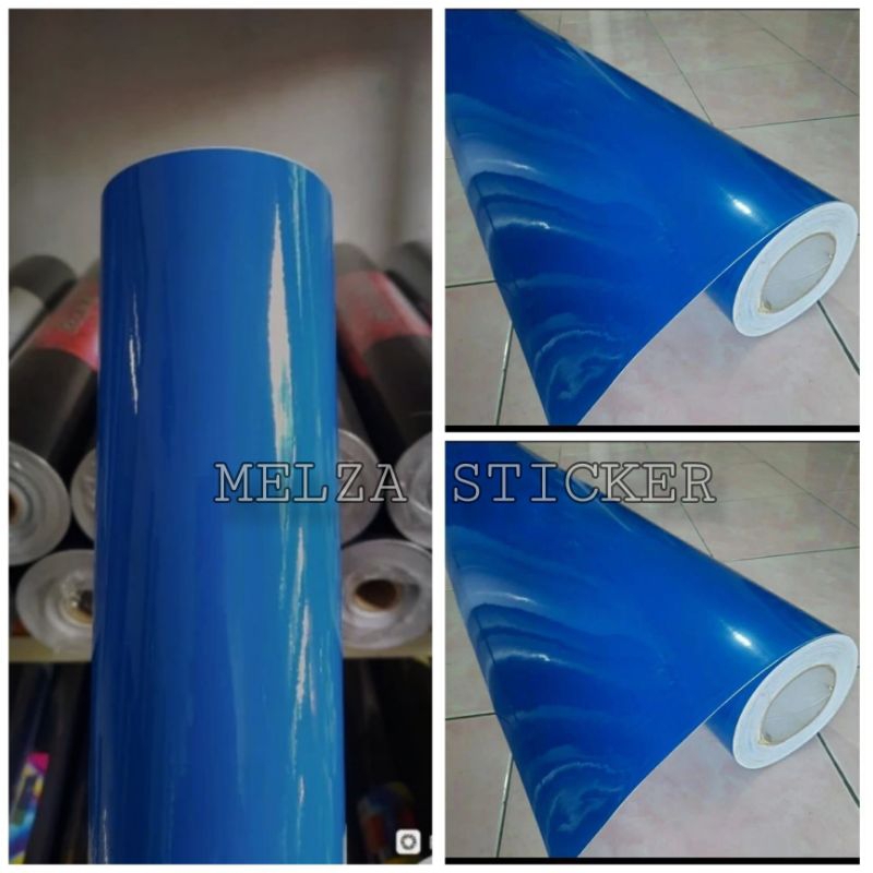Jual Stiker Skotlet Warna Biru Glossy Lebar 45 Cm | Shopee Indonesia