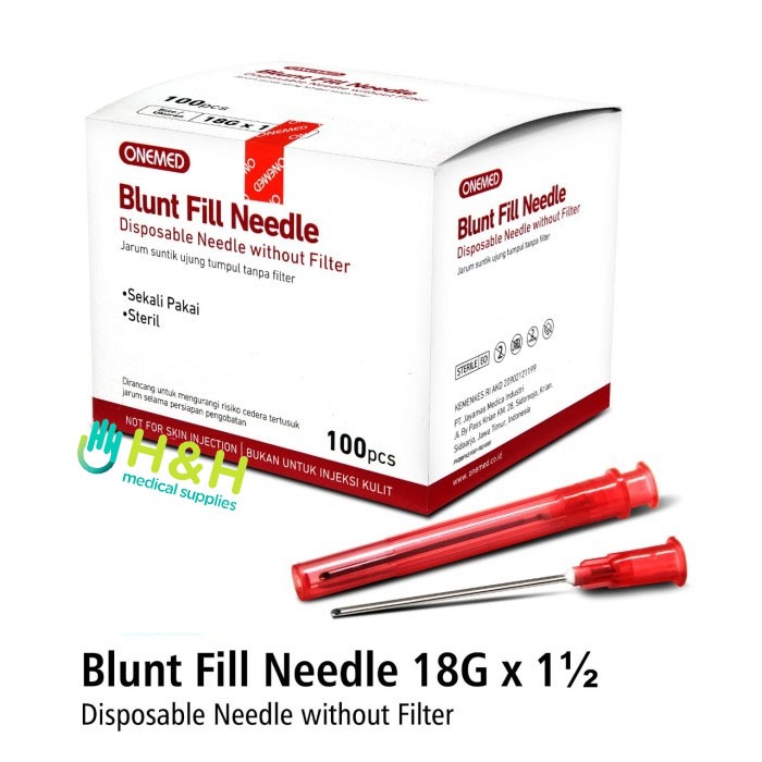 Jual Blunt Fill Needle 18Gx1.5inch / Without Filter Jarum Tumpul ...