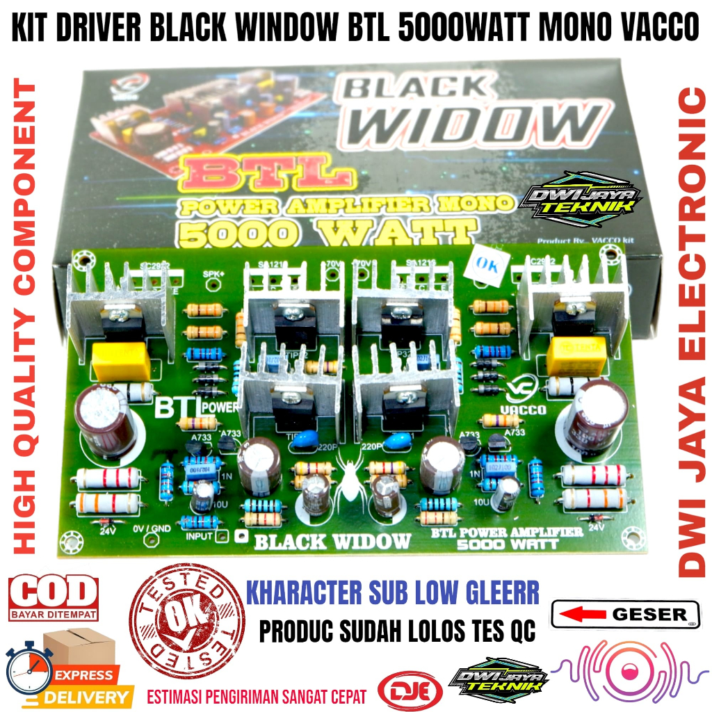Jual Kit Driver Black widow BTL 5000W Power Amplifier SAFARI BTL Vacco