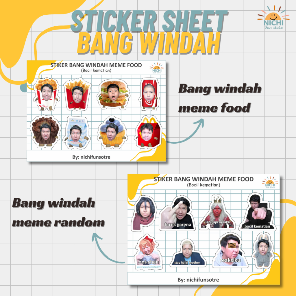 Jual STIKER SHEET MEME BANG WINDAH | Shopee Indonesia