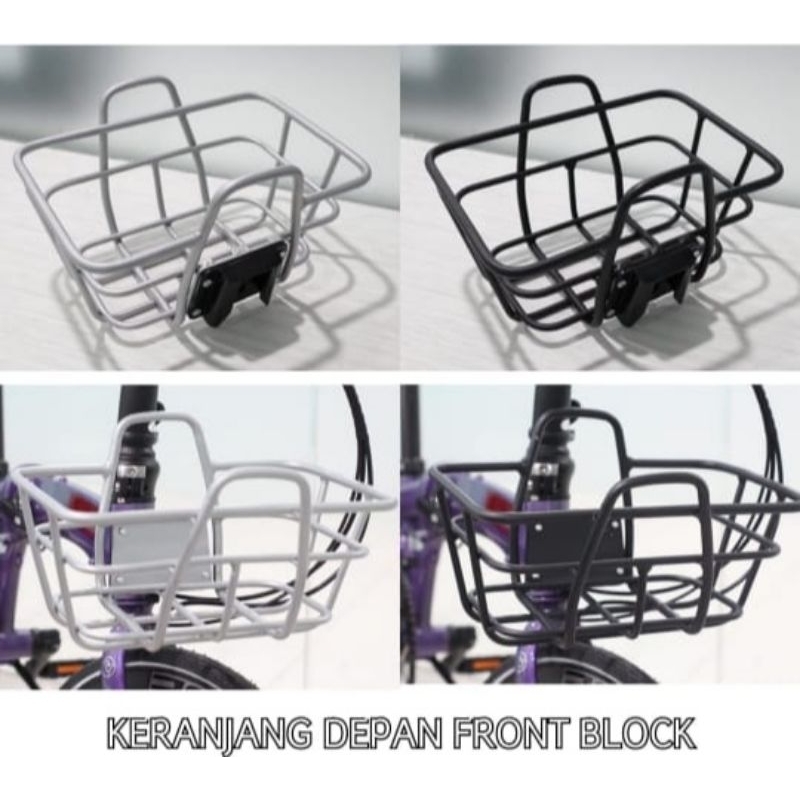 Jual Keranjang Depan Front Block Alloy Tas Sepeda Lipat Super Tebal Folding Kranjang Original