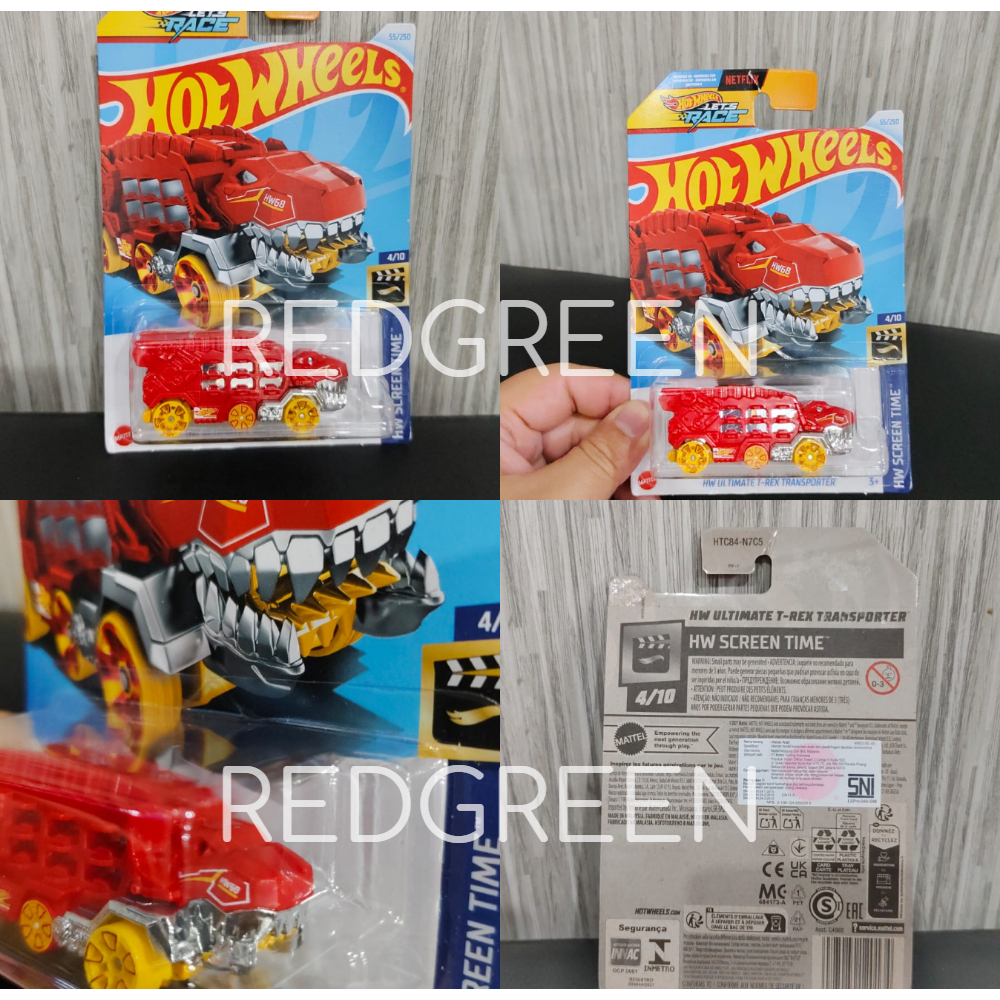 Jual diecat koleksi hotwheels ultimate t-rex MERAH transporter hot ...