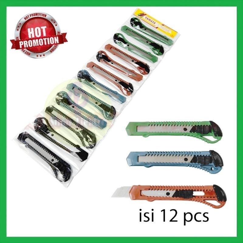 Jual Pisau Cutter 1 renceng (12pcs) | Shopee Indonesia