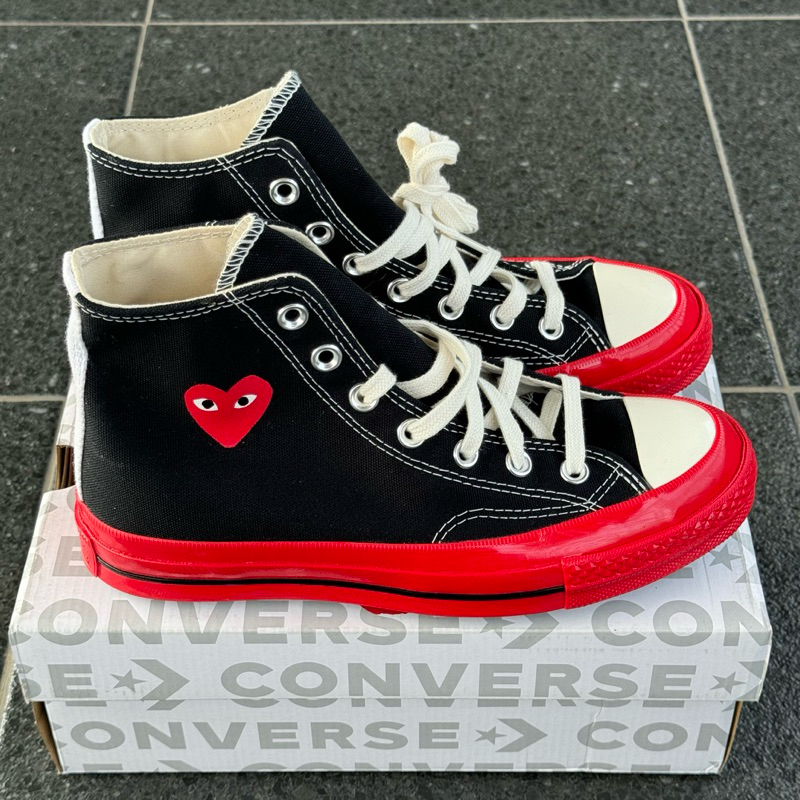 CONVERSE X CDG 70S HIGH BLACK RED ORIGINAL MAP