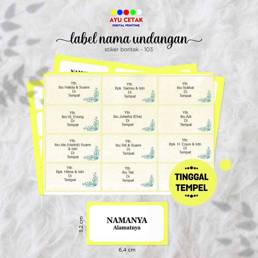 Jual CETAK LABEL UNDANGAN | CETAK 1PCS LABEL | Shopee Indonesia