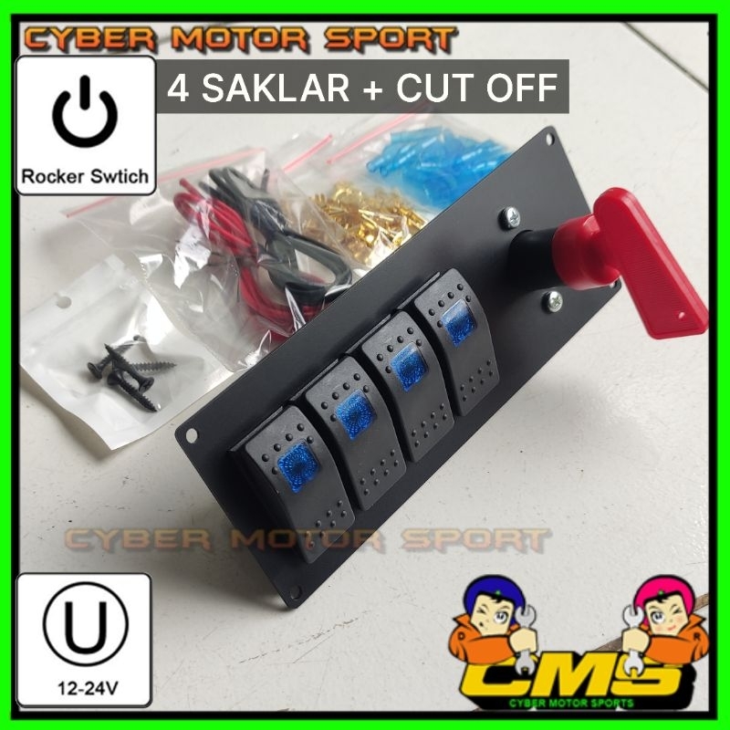 Jual Saklar 12 24v plus kunci switch cut off universal. engine cutt off ...