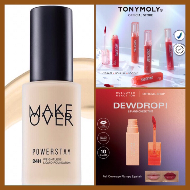 Jual Tonymoly Shocking Lip Volume Glow Tint / Make over Powerstay