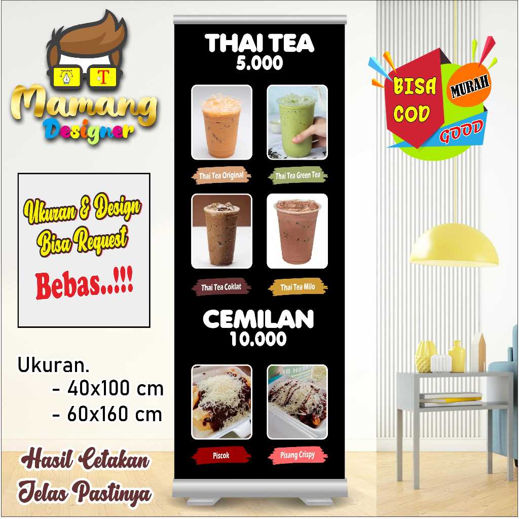 Jual Cetak Banner Spanduk MMT Thai Tea dan Cemilan bagus Murah bb ...