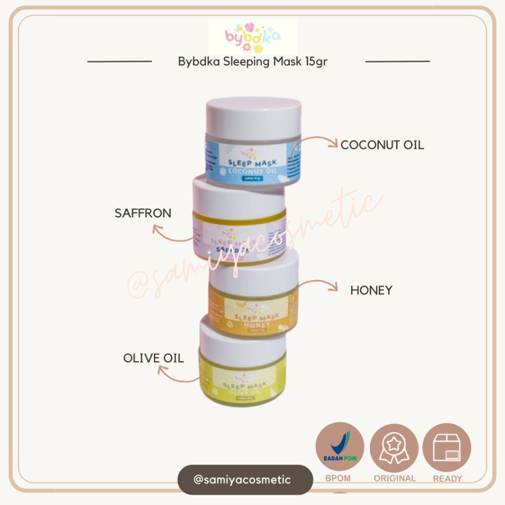 Jual BYBDKA Sleeping Mask 15gr Saffron Honey Coconut Oil Olive Oil ...