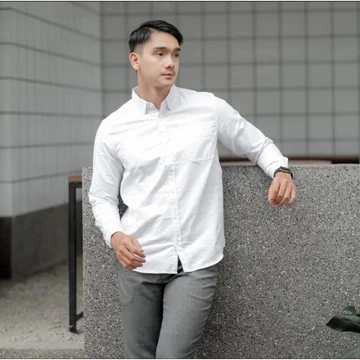 Kemeja Polos Pria Dewasa Lengan Panjang Warna Sage Kemeja Pria Polos Premium