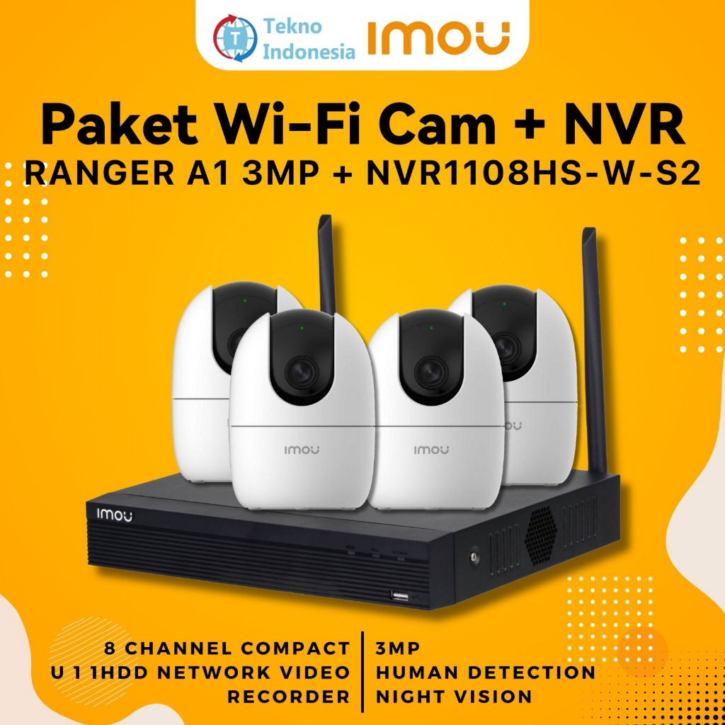 Jual Paket IP Camera WiFi Indoor Baby Camera 3MP Imou Ranger 2 + NVR ...