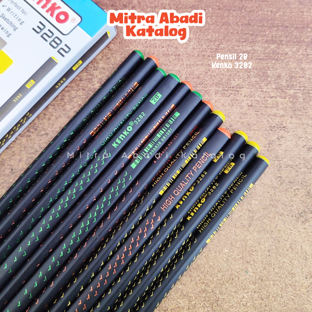 Jual (12 PCS) PENSIL 2B KENKO 3282 / 1 pack pak kenko 3282 pencil kayu ...