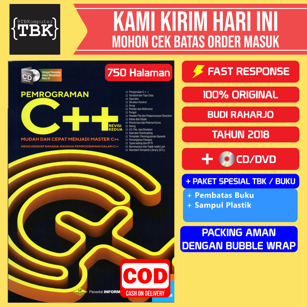 Jual BUKU PEMROGRAMAN C++ MUDAH DAN CEPAT MENJADI MASTER C ++ BUDI ...