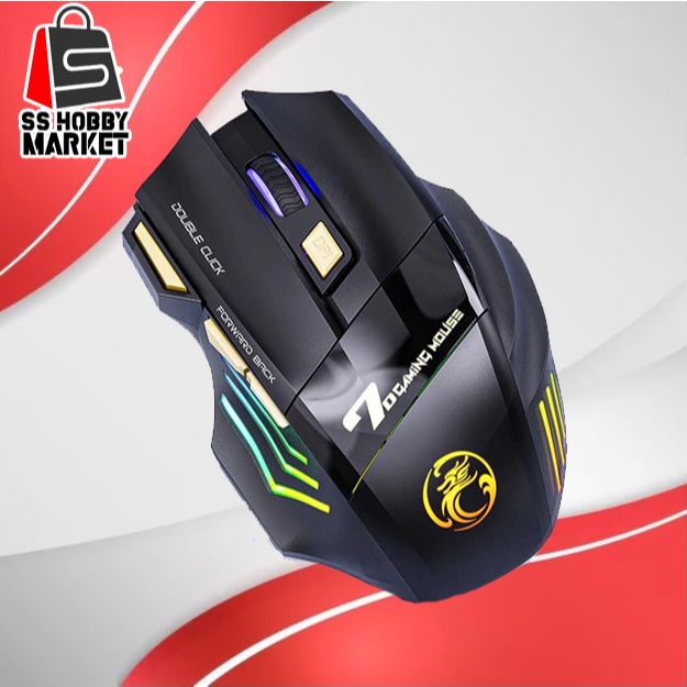 Jual iMICE Wireless Gaming Mouse Ergonomic RGB Rechargeable 3200 DPI