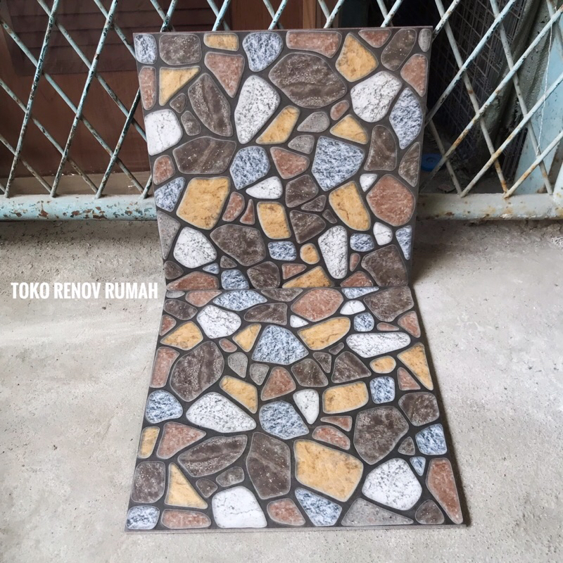 Jual keramik 40x40 motif batu (kasar-timbul/ keramik lantai garasi ...