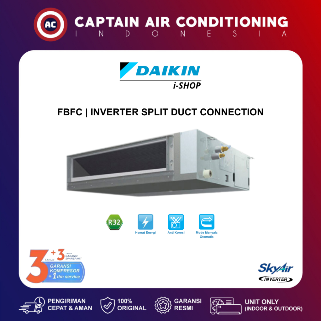 Jual DAIKIN AC Duct Middle Static SkyAir Inverter FBFC-140 6 PK (3 ...