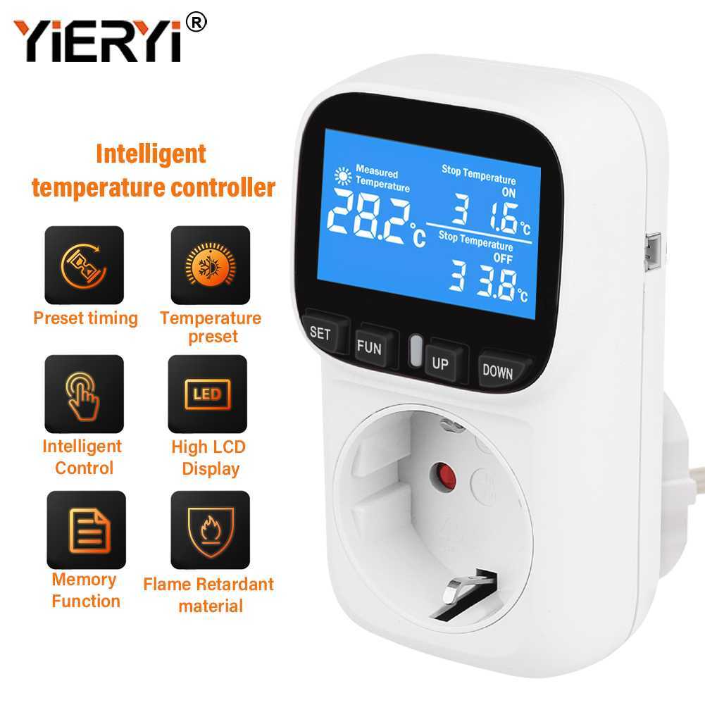 Jual Stop Kontak Timer Sensor Suhu Digital Termometer Programmable 16A ...