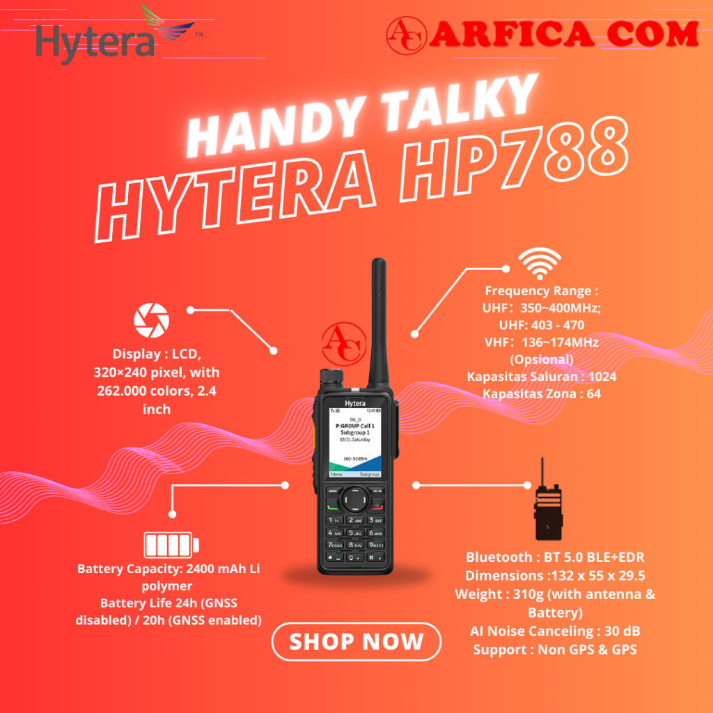 Jual HT Hytera HP 788 Standard VHF Digital DMR Analog ORIGINAL HP788 HP ...