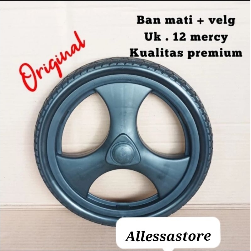 Jual ban mati + velg kursi roda ukuran 12 mercy original | Shopee Indonesia